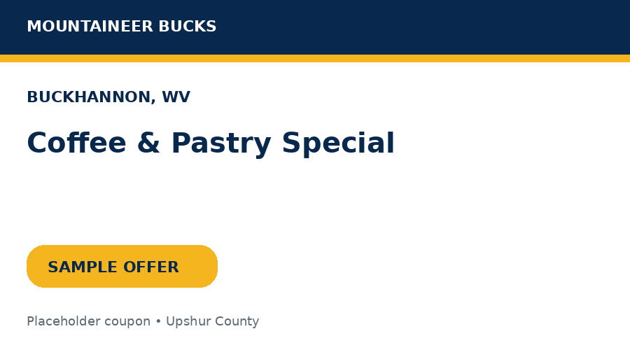 Sample Buckhannon coupon: Coffee & Pastry Special