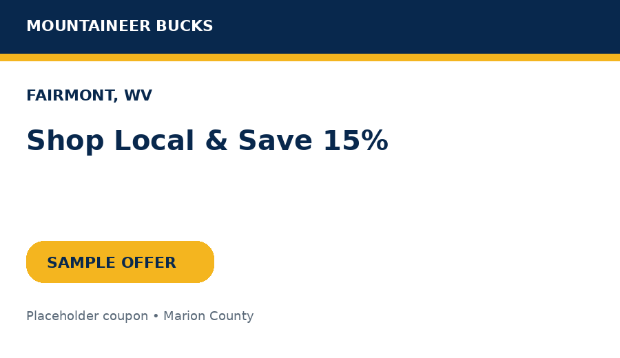 Sample Fairmont coupon: Shop Local & Save 15%