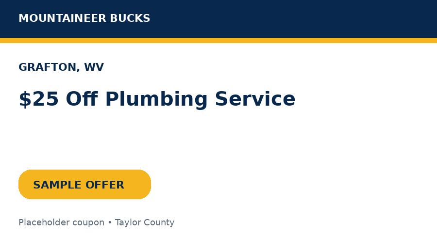 Sample Grafton coupon: $25 Off Plumbing Service