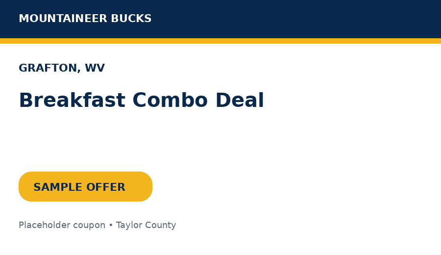 Sample Grafton coupon: Breakfast Combo Deal