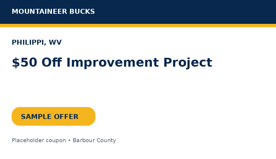 Sample Philippi coupon: $50 Off Improvement Project